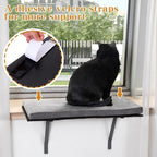 Cat Window Seat Wall Mount Perch House for Large Indoor, Heavy Duty Bed Shelves Furniture for Wall, Durable Steady Cat Accessories, Grey