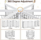 Yaheetech 32-inch Tall Dog Gate with Door Extra Wide Pet Gate for Dogs, Foldable Wire & Wooden Puppy Safety Fence w/3 Support Feet,Freestanding Dog Gate for The House, Doorway, Stairs(White,6 Panels)
