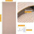 Large Cat Scratching Mat, 118"x15.8" Self-Adhesive Cat Scratch Furniture Protector, Trimmable DIY Cat Wall Climbing Carpet, Cat Couch Protector, Cat Scratching Pad Replacement (Khaki, 30 Nails)