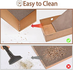 Cardboard Cat Scratcher with 2 Boxes, 6PCS Reversible Cat Scratch Pads in Large Cat Scratcher Box, 17.1" ｘ13.2 ｘ6.1