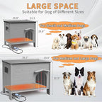 Heated Dog House for Outside Weatherpoof Plastic Dog Houses Outdoor Indoor Waterproof Feral/Pet Dog Shelter for Medium and Small Dogs (Grey)
