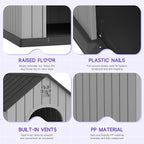 Bifanuo Large Dog House for Outdoor & Indoor, Waterproof Puppy Shelter with Air Vents & Elevated Floor, Easy Assemble Sturdy Dog Kennel for Large Dogs (Classic Black, 36.2''L×38''W×38''H)