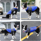 Warm Fleece Dog Coats for Small Dogs,D-Rings Waterproof Puppy Jacket for Cold Winter,Blue M