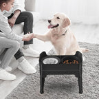 4-in-1 Elevated Slow Feeder Dog Bowls, 4 Height Adjustable Mess Proof Raised Dog Bowl Stand with No Spill Water Bowl, Stainless Steel Doggy Food Dish & Slow Feeder for Large Medium Small Pets
