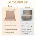 Cat Scratcher Bed for Indoor Cats - 23.6" Large Natural Sisal Cat Scratching Board, Wood Frame Scratch Pad, Modern Cats Lounger/Hammock, Easy Assembly Furniture