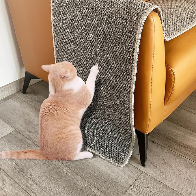 70.9"x 15.7" Thickened Extra Large Cat Wall Climbing Carpet with 10pcs Fixed Nails, Durable Cat Wall Furniture, Wall Scratcher, Scratching Post, Couch Sofa Protector, Gray