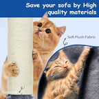 Cat Craft Cat Tree 63 Inch Cat Tower for Indoor Cats, Multi-Level Cat Tree for Large Cats 20 lbs+ Heavy Duty Cat Tower with Sisal Scratching Posts, Hammock, Condo and Extended Platform, Dark Grey