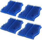 The Original ScratchnAll Animal Scratch Pad, Flexible Acupressure Nubs & Interlocking Design, Very Durable & All-Weather, Great for Domestic, Barnyard and Zoo Animals - USA Made, Blue (4 Pack)