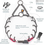Herm Sprenger Black Stainless Steel Dog Collar with Quick Release ClicLock Buckle O-Ring Biothane Insert Training Collar Made in Germany (Passionfruit Pink, 16in x 2.25mm(Neck Size up to 13-14in))