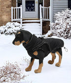 Geyecete Winter Warm Coat Waterproof Dog Winter Jacket with Harness Traction Belt,Pet Outdoor Jacket Dog Autumn and Winter Clothes for Medium, Small Dog-Black-XS
