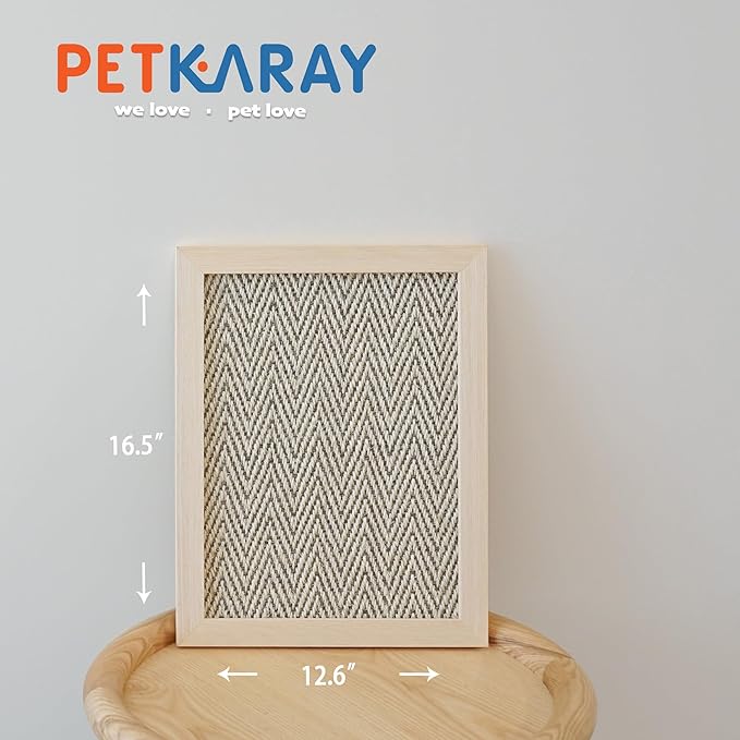 PETKARAY Sisal Corner Cat Scratcher, 22" Large Cat Wall Scratcher, Scratching Post for Indoor Cats, Wall Mounted Sisal Scratch Pad with Toy Ball