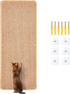 Natural Sisal Cat Scratcher Mat, Wall Scratcher Carpet, Cat Climbing Wall, Large Tall Scratching Post, Sofa Protector, Scratching Mat Pad for Indoor Cats (Brown, 39.3" Lx15.7 W, 1PC)