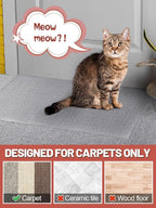 8.2Ft(L) Carpet Protector for Pets - Anti-Slip Cat Carpet Protector, Scratch Resistant Pets Scratch Stopper, Easy to Cut Floor Runner Under Doorway to Prevent Tearing