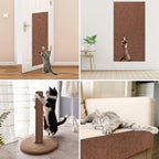 Trimmable Cat Scratcher Mat, Self-Adhesive Cat Scratching Carpet Pad Replacement for Cat Tree Shelves, Steps and Posts, DIY Cat Scratch Couch Furniture Protector (Brow, 39.4"x15.8")