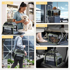 Lekereise Top-Expandable Pet Carrier 18x11x11Inch Delta American United Airline Approved Soft Sided Underseat to 15lbs Travel Carriers for Small Dogs Cats with Locking Safety Zippers Anti-Scratch Mesh