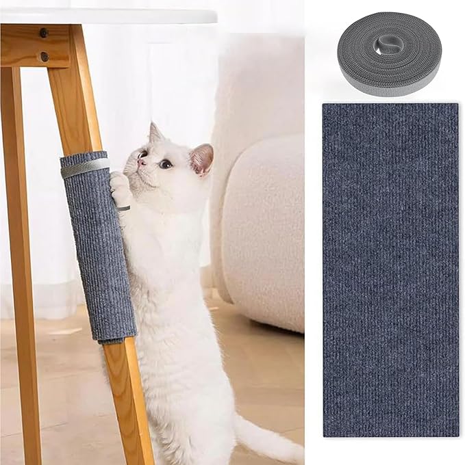 78”x15.8” Trimmable Cat Scratching Post Carpet Cover Cat Scratcher Mat Self-Adhesive Tree Shelves Replacement Parts Mat Cat Scratcher Couch Furniture Protector for Indoor Cats (78.8"*15.8",Dark Grey)