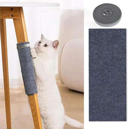 118”x15.8” Trimmable Cat Scratching Post Carpet Cover Cat Scratcher Mat Self-Adhesive Cat Tree Shelves Replacement Parts Mat Cat Scratcher Couch Furniture Protector for Indoor Cats (Black)