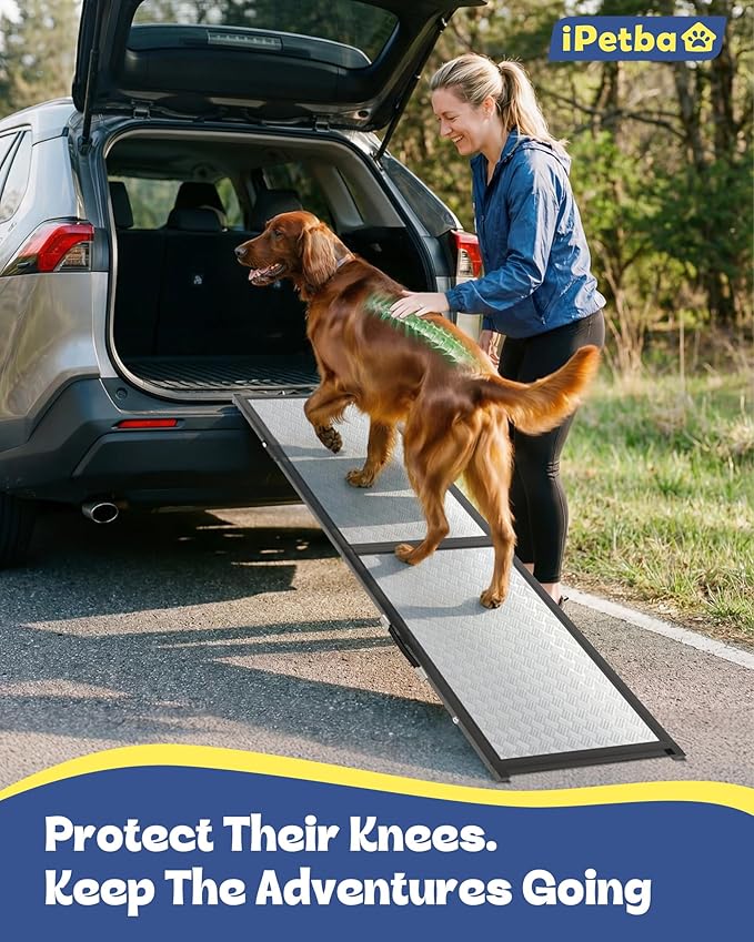XLarge Dog Ramp for Car, SUV & Truck – Joint & Spine Relief, Anti-Slip Surface, Heavy-Duty, Stable, Up to 200 lbs