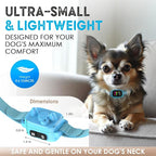 Tiny Bark Collar for Small Dogs 5-15 lbs and Puppies - No Shock Anti Barking Collar - Rechargeable Smart Collar for Dog Training with 7 Sensitivity Levels and 3 Beep&Vibration Modes (Pure Blue)