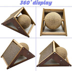 Rabbit Scratching Pad Cardboard, Natural Sisal Bunny Scratch Ball 2-in-1 Rabbits Enrichment Toys Pet Scratcher Interactive Toy for Indoor Bunnies Ferrets Chinchillas Small Animals