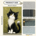Nuxovilar Cat Wall Scratcher 15.3x23.6 Inches Polyester Synthetic Fiber, Tuxedo Kitten Print, wall scratchers for Indoor Cats, cat Scratching mat, Home Decor, Bedroom, Office (2pcs)