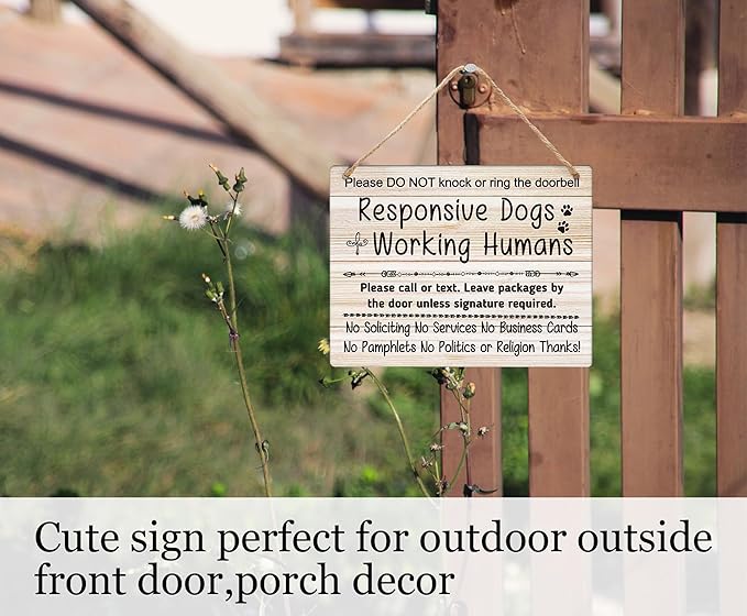 No Soliciting Sign For House, Do Not Knock Or Ring Doorbell, Do Not Knock Or Ring Doorbell, Rustic Hanging Sign For Front Door, Nursery Home Bedroom - f003