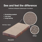 Necoichi Cardboard Cat Scratcher Bed for Indoor Cats - Cat Scratching Board (16" Regular, b.Dark Cherry Lounge)