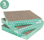 Kitty City Cat Scratcher Refill – 3-Pack Durable Corrugated Cardboard Scratch Pads with Catnip – Double-Sided for Longer Use, Cat Claw Maintenance & Furniture Protection - Size: 13.25" x 13.25"
