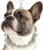 Stainless Steel Curved Prongs Dog Training Collar Adjustable Pet Pinch Collar for Dogs with The Swivel Ring 18in x 2.5mm (Neck Size up to 14in) M