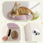 COZIWOW 57" Heavy Duty Cat Tree for Large Cats, Aesthetic Pink Metal Tube Cat Tower with Large Condo & Flower Perches, Multi-Level Indoor Cat House with Scratching Post