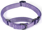 Premium Nylon Adjustable Escape-Proof Dog Collar,Soft and Silky Collar with Heavy Duty D-Ring for Medium Active Dogs Jogging,Training,etc... (Ultra Violet, Medium)