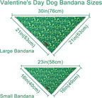 St. Patrick's Dog Bandana, UP URARA PUP Shamrock Triangle Bid Scarf for Medium Large Dogs, Cotton Kerchief for Girl Boy Puppies, Cute Spring Green Bandana,L