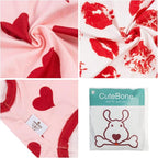 CuteBone Dog Valentine Shirts Outfit 2-Pack Soft Pet Clothes Breathable Summer Vest for Small Puppy and Stretchy Cat Apparel 2BX05M
