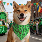 Elegant little tail St Patrick's Dog Bandana, Lucky Clover 1PC Washable Pet Scarf Female or Male Square Dog Bib Kerchief Scarf Adjustable Pet Bandanas for Medium Large Dogs