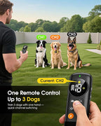 3 Dogs Shock Collar with Remote Control - 3300FT Long Range IPX7 Waterproof Dog Training Collar, Rechargeable 3-Channel E Collar with Beep Vibration & Shock for 10–120 lb Small, Medium & Large Dogs