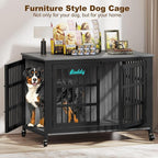EasyCom 48"/42"/33" Dog Crate Furniture with Name Tag, Heavy Duty Dog Kennel Indoor for Large Dogs, Escape-Proof and Chew-Proof Dog Cage for high Anxiety Dog, Decorate House as TV Stand, End Table