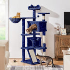 Topeakmart 57in Cat Tree Tower with 2 Plush Rooms Kitten Furniture Play House