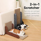 FUKUMARU Cat Scratcher, 26.8 Inch L Shaped Cat Scratch Pad Wall, Modern Cardboard Cats Scratching Board for Indoor Cats, Felt Vertical Scratching Post, Furniture Protector (Caramel)