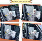 Car Seat Suitable for Small Dogs, Pet CarSeat with Storage and Clip-On Safety Tether, Fully Removable and Washable Dog Car Seat, Dogs Booster Seat Suitable Small Medium Dog