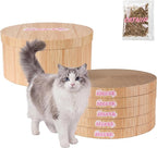 CSR1012C Kate 12 Inch Cardboard Cat Scratcher Pads with Box & Catnip, Reversible Heavy-Duty Scratch Boards for Cats, Furniture Protection, Classic Wood Finish, Brown, 5-Pack