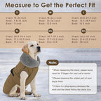 Dog Coat, Waterproof Dog Winter Jacket with Adjustable Buckle, Reflective Turtleneck Pet Snow Vest Warm Fleece Sweater for Small Medium Large Dogs - Khaki, 3XL