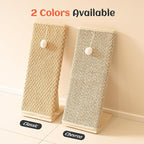 PETKARAY Inclined Cat Scratcher, Sisal Scratching Ramp for Indoor Cats, 24.8'' Cat Scratch Post for Couch, Replaceable Sisal Scratch Pad with Toy Ball, Classic