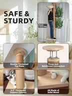 Cat Tree Floor to Ceiling Cat Tower Ajustable Height 97.1-124.4 Inches Tall and 4.5 Inches Thickened Post Large Cat Tree Tower for Indoor Cats Modern