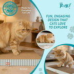 Cats Rock Scratching Board for Indoor Cats, Corrugated Cardboard Cat Scratcher with Catnip, Double-Sided Scratch Pad, Rectangle Scratcher Stripes and Icons Design (Pack of 2)