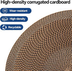 4-in-1 Cat Scratcher and Bed, 2 Scratching Pads & 2 Oval Loungers for Indoor Cats, Multi-Cat Household Cardboard Scratcher Furniture with Cat Bed Design to Save Your Couch