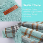 Dog Sweater Winter Dog Clothes for Small Dogs Boy Girl Fall Puppy Dress Warm Fleece Chihuahua Yorkie Teacup Doggie Sweaters Dresses Cat Sweaters, Green Plaid, M