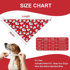 Christmas Dog Bandanas 2-Pack for Small to Medium Dogs - Reversible Santa & Reindeer Prints Scarf, Gift for Dog Lovers