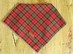Elegant Little Tail Christmas Bandana 1PCS Plaid Pet Bandana Washable Reversible Cotton Boy Bibs Scarf, Adjustable Square Kerchief for Small to Large Dogs and Cats