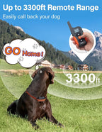 PaiPaitek Bark Activated Shock Collar with Remote - Automatic Bark and Training Collar Combo 3300ft Range, Bark Shock Collar for 40-150lbs Medium Large Dogs - IPX7 Waterproof