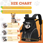 WOYYHO Pet Dog Carrier Backpack with Top and Side Windows, Small Dog Front Backpack Ventilated Mesh Dog Back Pack with Safety Belt for Travel Hiking Outdoor Adventures (Size S: 2-4.5 lbs, Black 2.0)